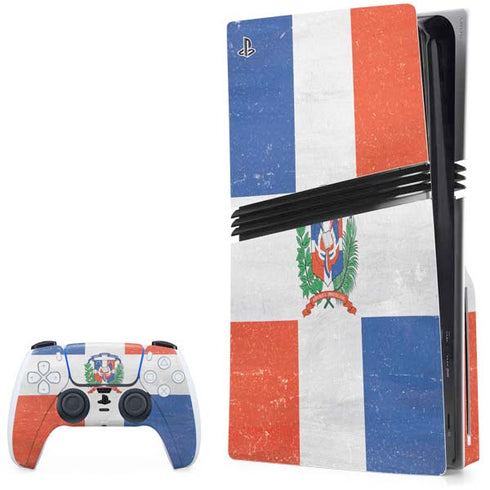 Dominican Republic Flag Distressed PlayStation PS5 Skins